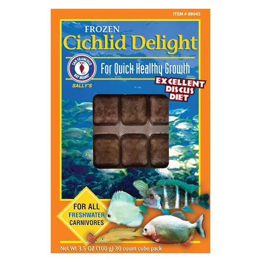 San Francisco Bay Brand Frozen Cichlid Delight Cubes - 3.5oz (30 Cubes)