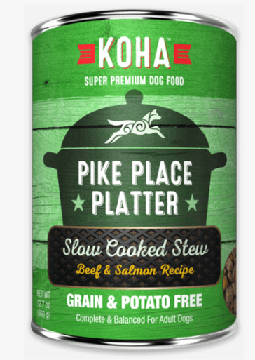 Koha Dog Grain-Free Pike Place Platter Stew - Beef & Salmon Recipe, 12.7 oz Can