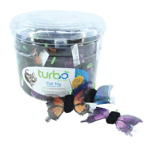 Turbo Butterfly Cat Toy with Lime Loop - Shimmer Wings Assorted