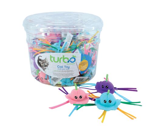 Turbo Jellyfish Cat Toy with Lime Loop & Ribbons - Assorted Colors
