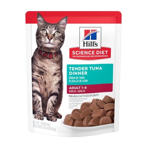 Hill's Science Diet Adult Tender Tuna Dinner Wet Cat Food, 2.8 oz Pouch
