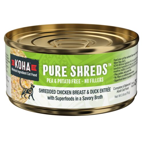 Koha Pure Shreds Chicken & Duck Grain-Free Wet Cat Food, 2.8 oz