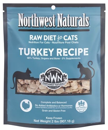 Northwest Naturals Frozen Raw Cat Food - Turkey Recipe - 2 lb