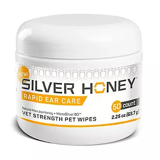 Silver Honey Rapid Ear Care Vet Strength Pet Wipes - 50 Count