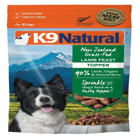 K9 Natural Lamb Feast Freeze-Dried Dog Food Topper, 5 oz