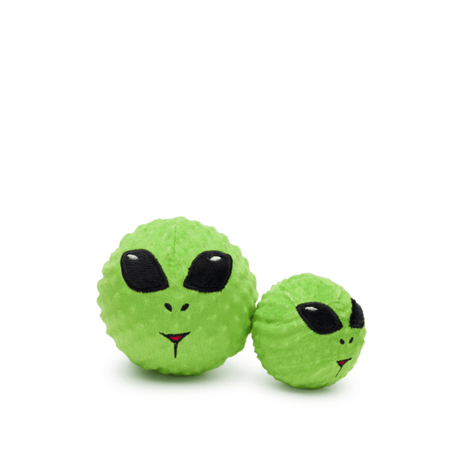 Fab Dog Faball Alien Dog Toy - Small Squeaky Plush Ball