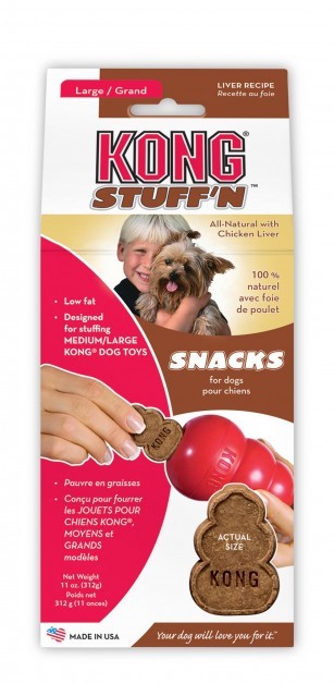 KONG Stuff'n Large Liver Snaps Dog Treats - Natural, USA Made, Fits KONG Toys (40 Count)
