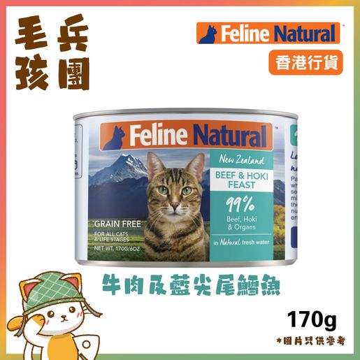 Feline Natural Beef & Hoki Feast Grain-Free Canned Cat Food, 6 oz / 170g