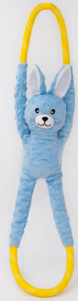 Zippy Paws Ropetugz Easter Bunny Dog Toy Rope Tug Squeaky Plush