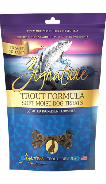 Zignature Trout Formula Soft Moist Dog Treats - Grain-Free, 4 oz Bag