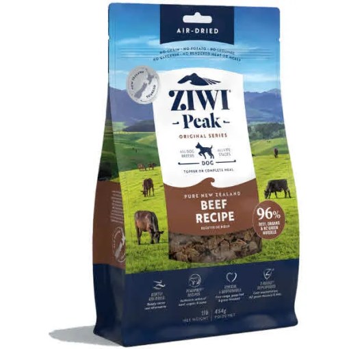 Ziwi Peak Air-Dried Beef Dog Food - Grain-Free, All Life Stages, 16 oz (1 lb) Pouch