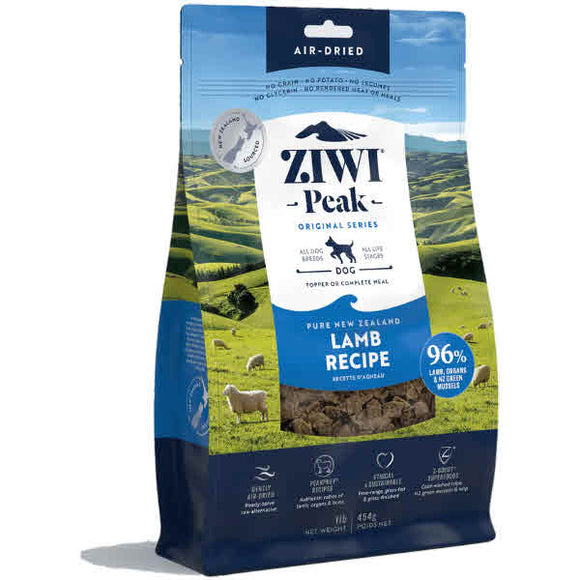 Ziwi Peak Air-Dried Lamb Dog Food - Grain-Free, 16 oz (1 lb) - Single Protein Recipe
