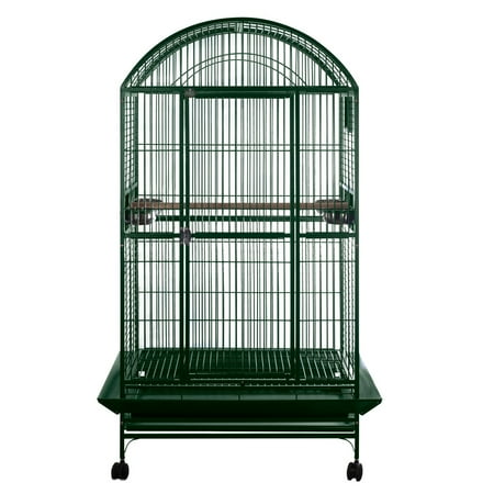 A&E Cage Green Dome Top Bird Cage 40x30 with 1" Bar Spacing - Macaw, Cockatoo, Amazon, African Grey Compatible