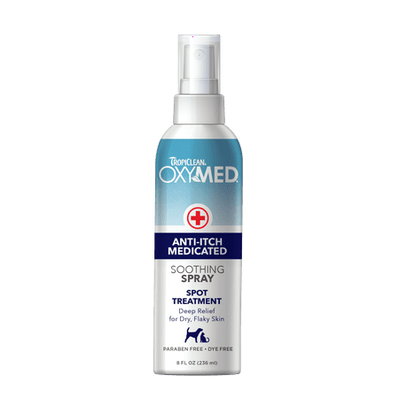 TropiClean OxyMed Anti-Itch Medicated Soothing Spray for Dogs & Cats - 8 oz