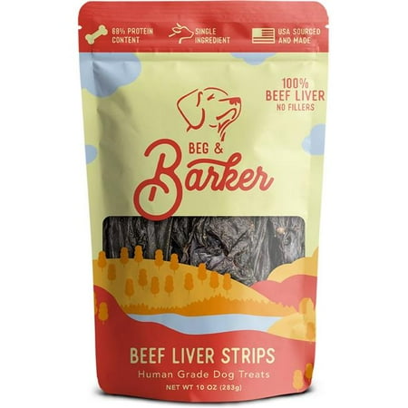 Beg & Barker Beef Liver Dog Strips - 10 oz - Natural Grain Free Jerky Treats