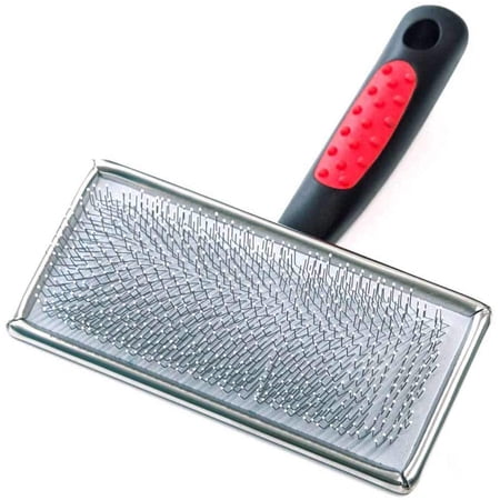 Paw Brothers Soft Pin Flat Slicker Brush - Dog Brush for Tangles & Mats