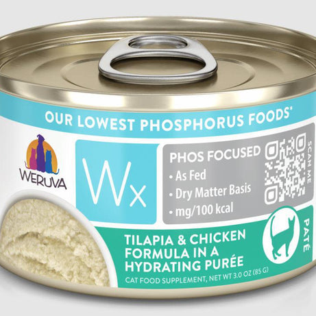 Weruva Wx Phos Focused Chicken & Tilapia in Gravy Wet Cat Food, 3 oz