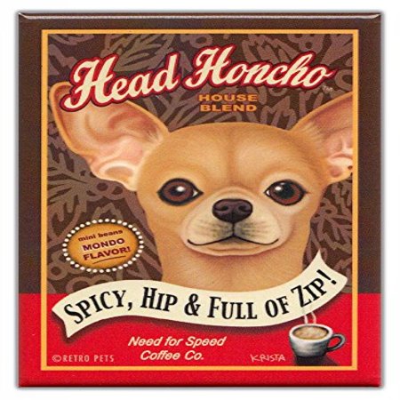 Retro Pets Chihuahua Head Honcho Magnet - 2.5" x 3.5" Dog Magnet