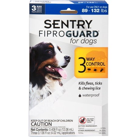 Sentry FiproGuard Flea & Tick Control for Dogs 89-132 lbs - 3 Doses