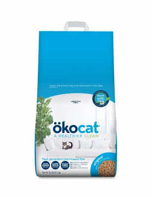 Okocat Original Premium Natural Wood Clumping Cat Litter, Unscented - 12.6 lbs