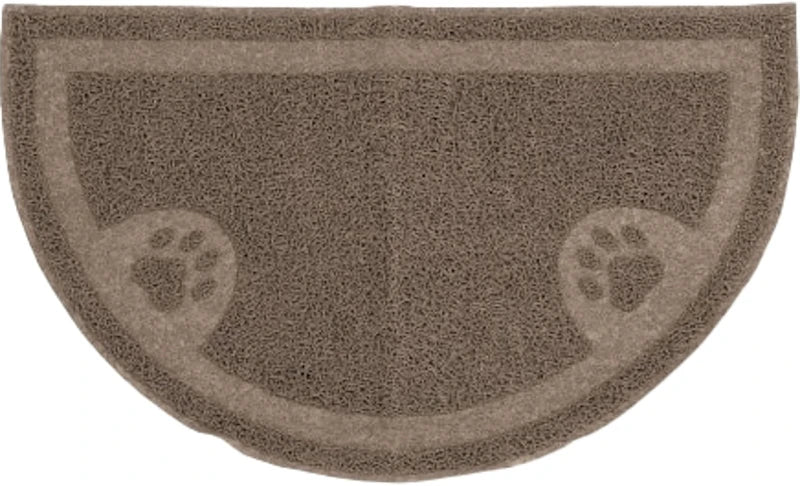 Arm & Hammer Half Circle Litter Mat - Pearl Tan Rubber Cat Litter Mat, 23.5 x 14 inches