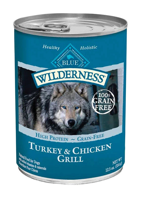 Blue Buffalo Wilderness Turkey & Chicken Grill Wet Dog Food, 12.5 oz Can