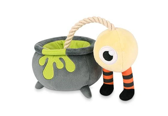 P.L.A.Y. Howling Haunts Pup's Potion Dog Toy - Halloween Plush Squeaky Chew Toy for Small, Medium, and Large Dogs