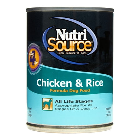 NutriSource Chicken & Rice Dog Food - All Life Stages, 13 oz Can (Case of 12 Available)