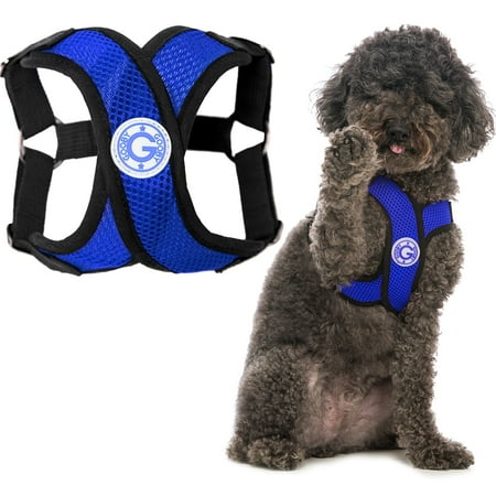 Gooby Comfort X Step-In Dog Harness - Choke-Free, Micro Suede Trim, Patented X Frame