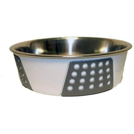 Spot Ethical Tribeca Dog Bowl, 55 oz, White - Stainless Steel, Non-Skid
