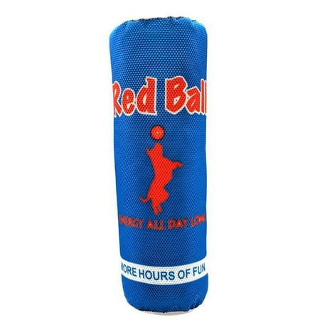 Ethical Pet Spot Fun Drinks Red Ball Dog Toy - Squeaky Plush Toy with Crinkle Paper - 11 Inch