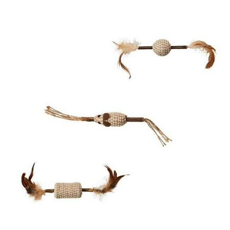 SPOT Naturals Silver Vine Cat Toy - Cord & Stick - Assorted Styles - Natural Interactive Enrichment