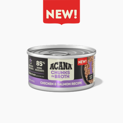 ACANA Kitten Chunks in Broth Chicken & Salmon Recipe Wet Cat Food, 3 oz Can