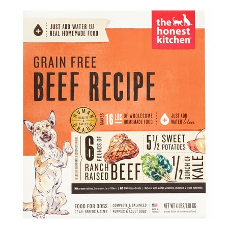 The Honest Kitchen Dehydrated Grain Free Beef Dog Food - 4 lb Box (Makes 16 lbs)
