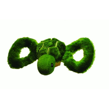 Jolly Pets Tug-a-Mal Turtle Squeaky Dog Toy with Rope Han...