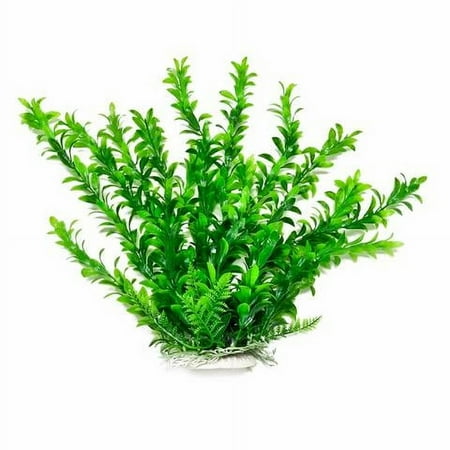 Aquatop 9-Inch Anacharis Plastic Aquarium Plant - Green Fish Tank Decoration with Weighted Base