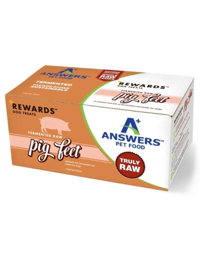 Answers Rewards Fermented Raw Pig Feet Frozen Dog Treats, 4 Count