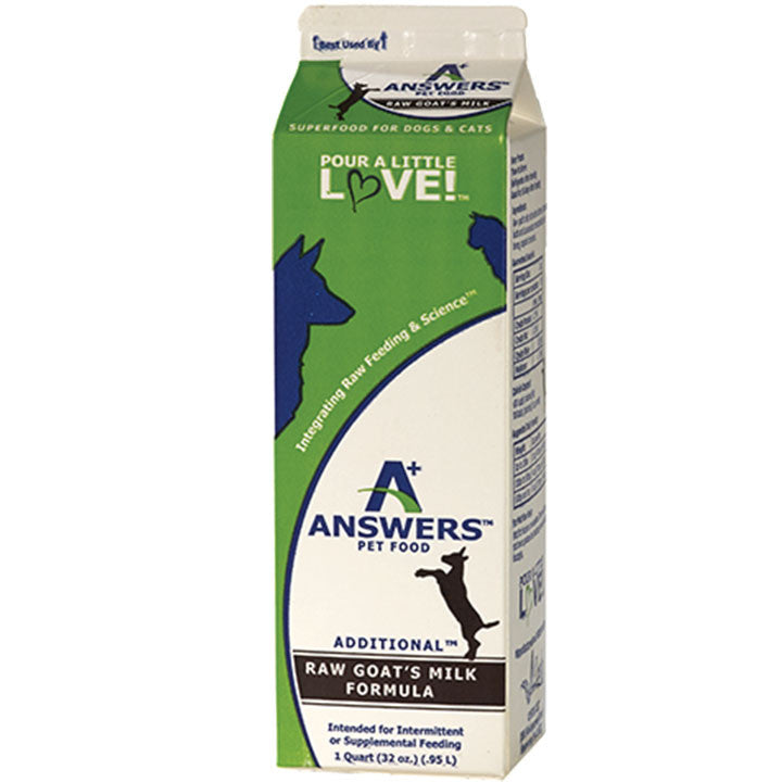 Answers Frozen Raw Goat Milk for Dogs & Cats - 1 Quart (32 oz)