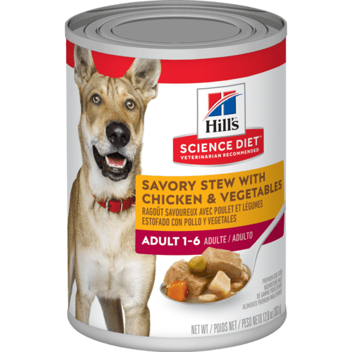 Hill's Science Diet Adult Savory Stew Wet Dog Food, Chicken & Vegetables, 12.8 oz Can