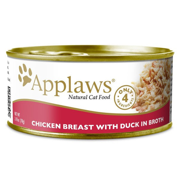Applaws Chicken Breast with Duck in Broth Wet Cat Food, 2.47 oz