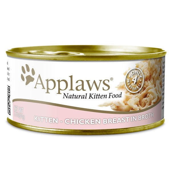 Applaws Kitten Chicken Breast in Broth Wet Cat Food, 2.47 oz Can - Natural, Grain-Free