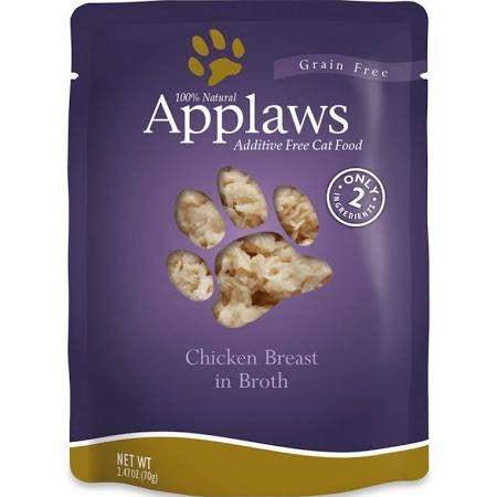 Applaws Cat Food Pouch, Chicken Breast in Broth, Grain-Free, 2.47 oz (Single Pouch)