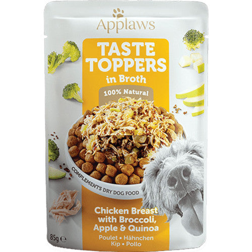 Applaws Dog Topper Broth Chicken & Broccoli, Apple & Quinoa - 3oz Pouch - Wet Food Broth Topper