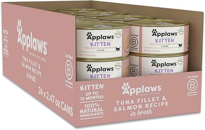 Applaws Cat Food Pouch - Tuna, Anchovy & Seaweed in Broth - Grain Free, Natural, 2.47oz