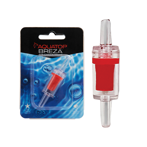 Aquatop Air Check Valve with Air Filter - Red/Clear, 2 Inch Aquarium Backflow Preventer