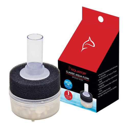 Aquatop Classic Aqua Flow CAF-10 Sponge Filter - Up to 10 Gallon Aquarium Filter