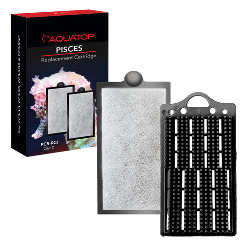 Aquatop Pisces Aquarium Filter Replacement Cartridge 2-Pack - PCS-RCI, PCS-3G, PCS-5G, PCS-5GB & PCS-5GC