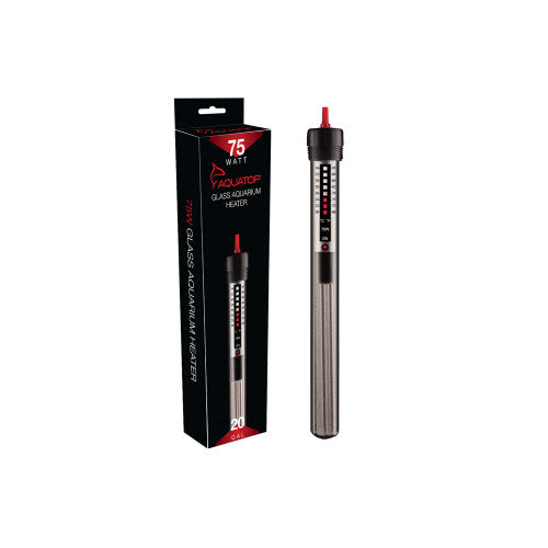 Aquatop Aquarium Submersible Glass Heater - 75 Watts - 9" Tall (Aquariums up to 20 Gallons)