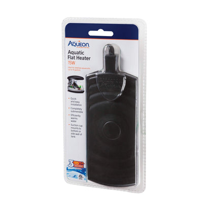 Aqueon Aquatic Flat Heater 15W - Submersible Aquarium Heater for 4-10 Gallon Tanks