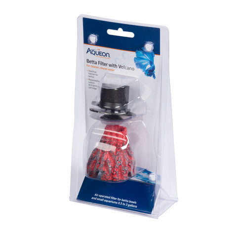 Aqueon Betta Filter with Volcano - Aquarium Air Filter for up to 3 Gallon Tanks
